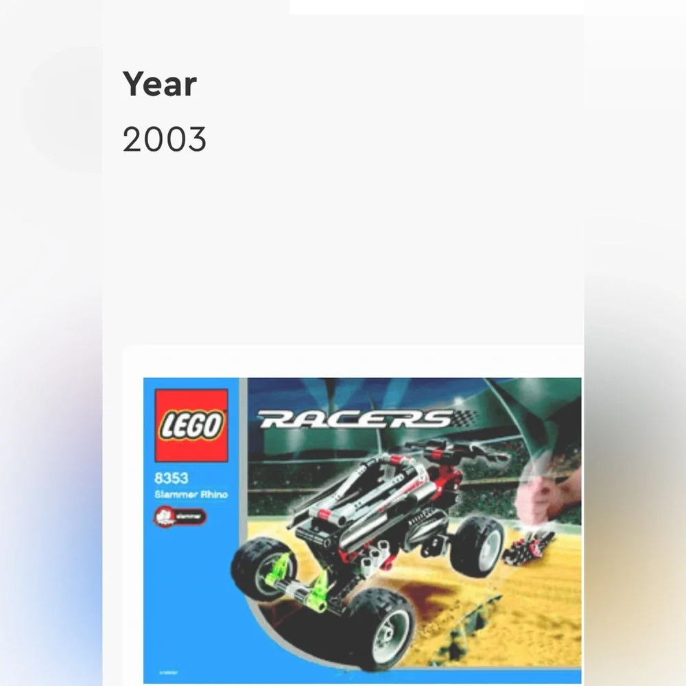 Lego Racers 6353 Slammer Rhino Racers kit no instructions or box READ INFO